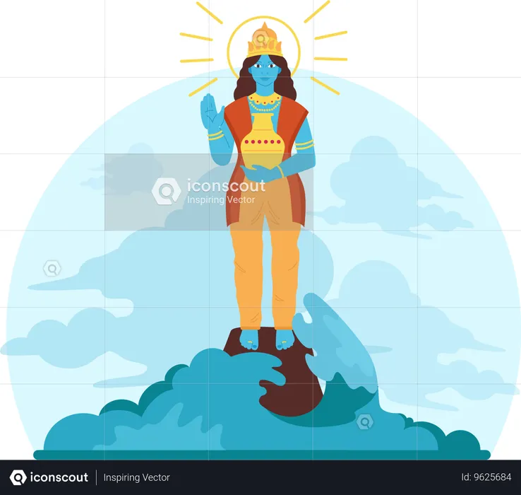 Goddess Lakshmi Giving Blessing Illustration - Free Download People ...