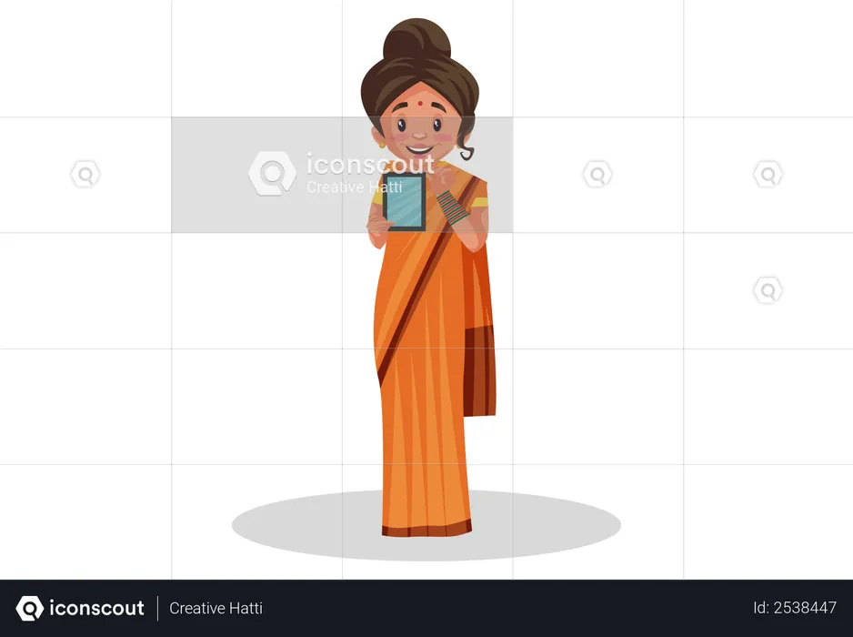 Goddesses Sita showing mobile  Illustration