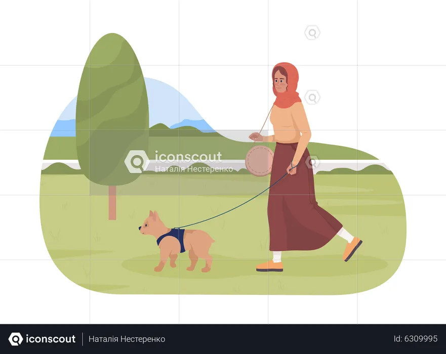 Going to dog park for leisure  Illustration