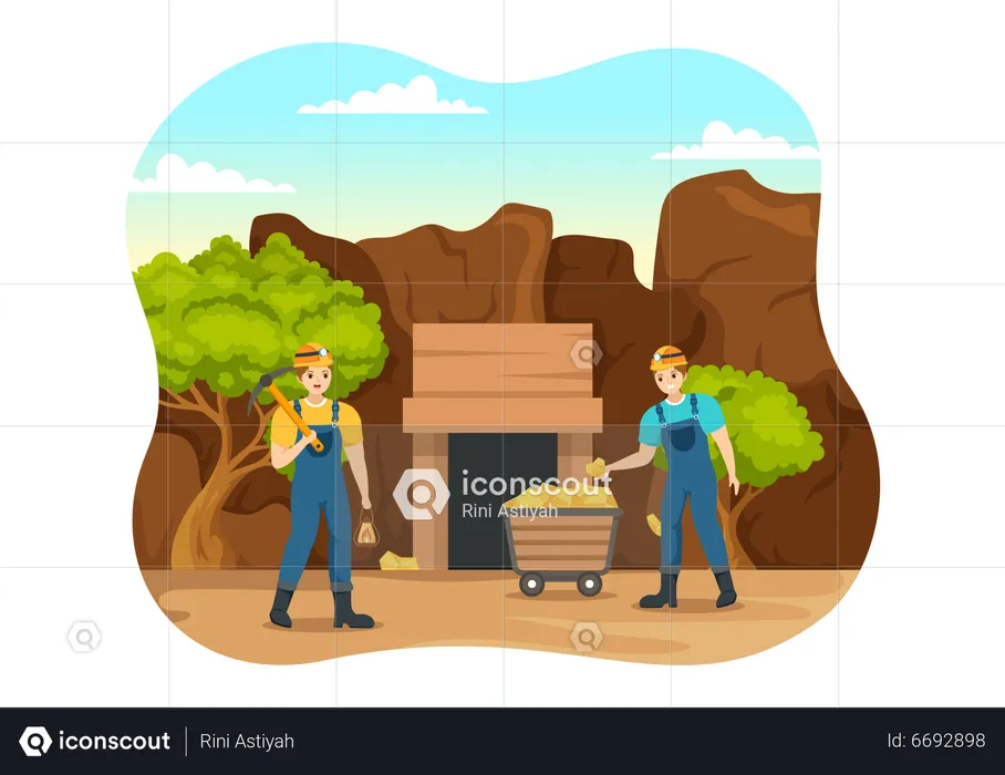 GOLD Mining Worker  Illustration
