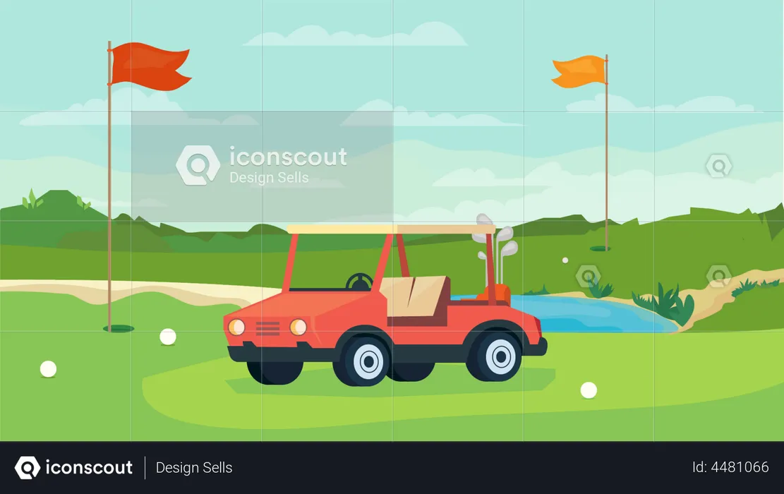 Golf Cart  Illustration
