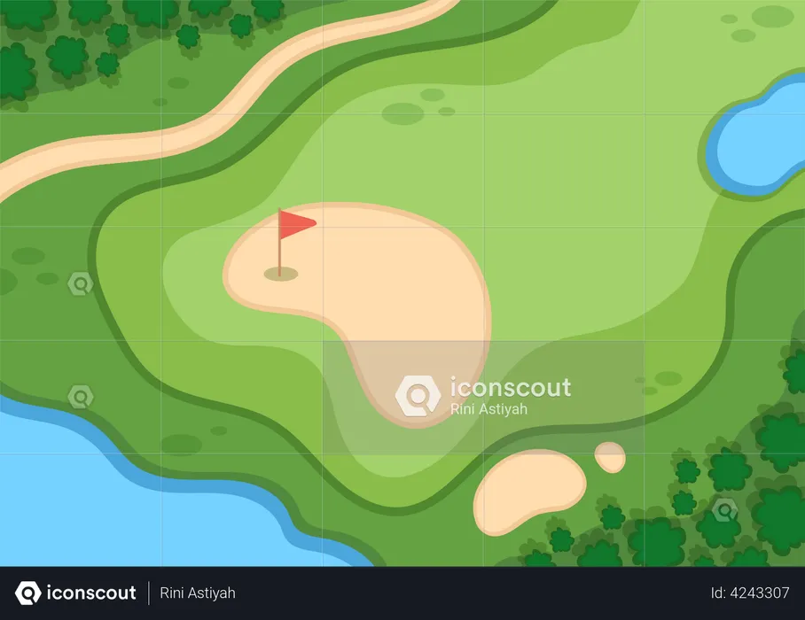 Golf Course  Illustration