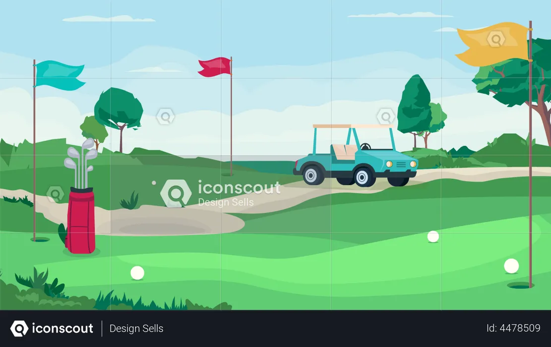 Golf game field  Illustration