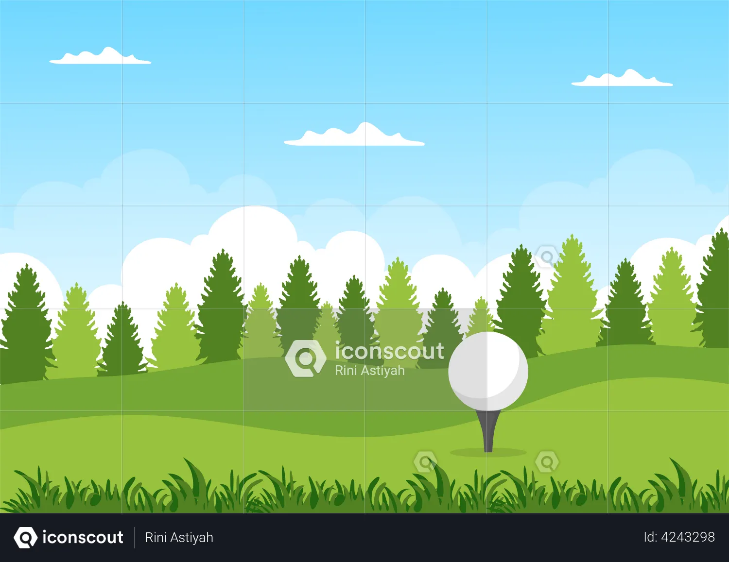 Best Golf Ground Illustration download in PNG & Vector format