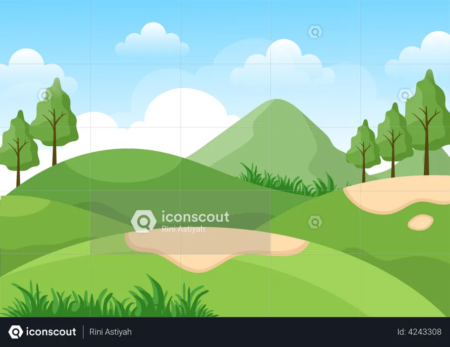 Golf Ground  Illustration