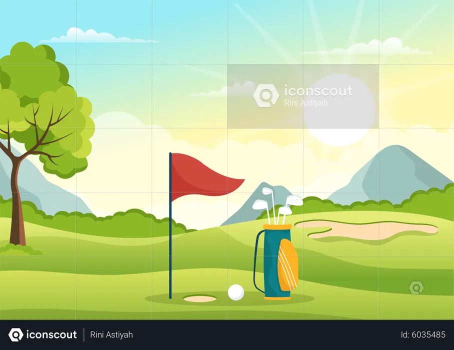 Golf Ground  Illustration