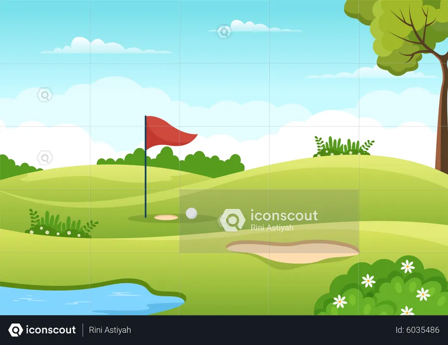 Golf Ground  Illustration