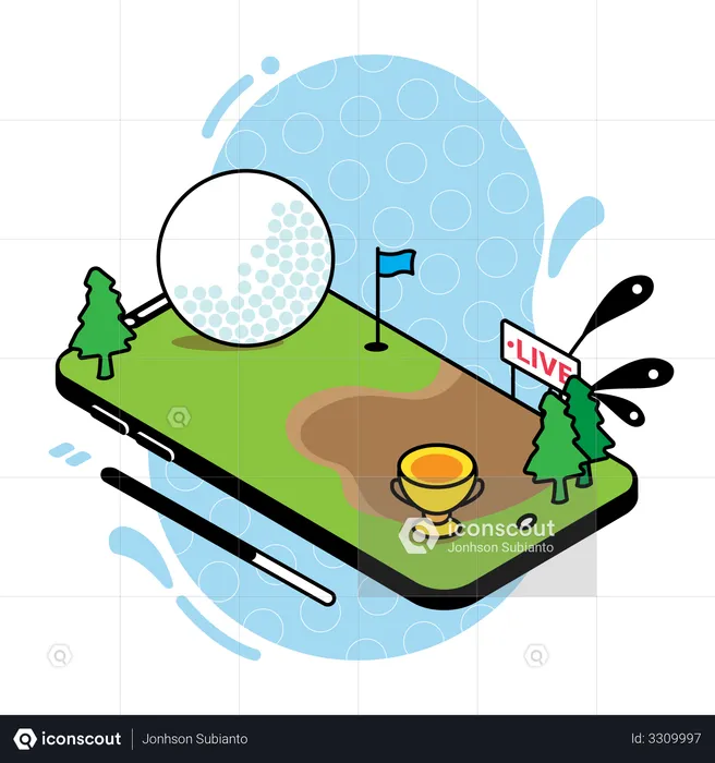 Golf match live streaming  Illustration