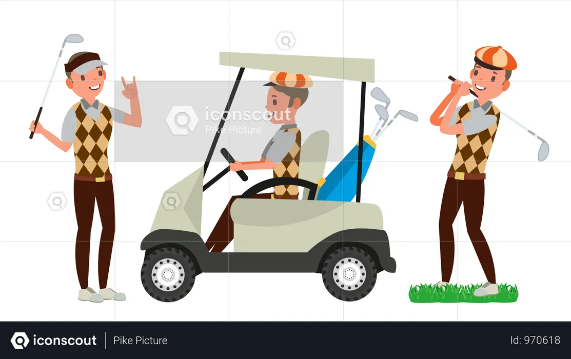 Golf Player Male  Illustration