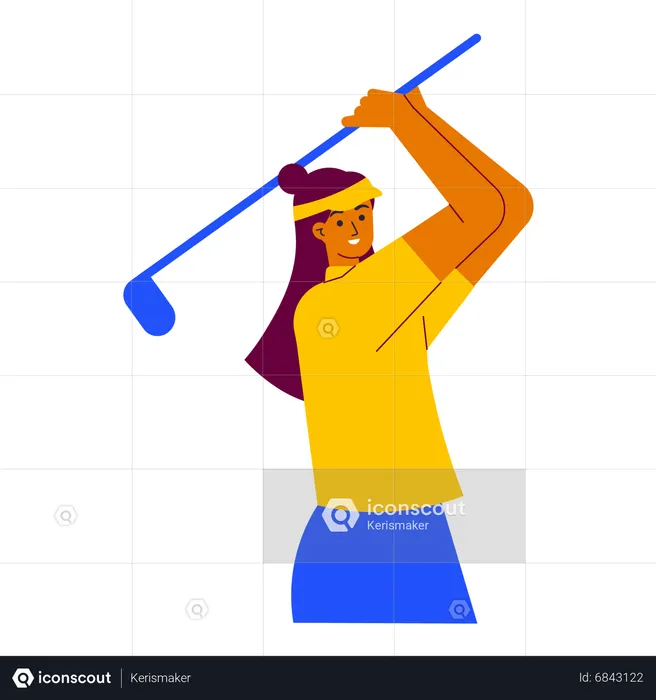 Golfer training before Competition  Illustration