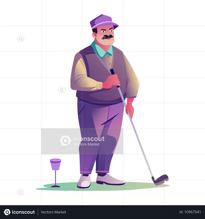 Joueur de golf masculin  Illustration