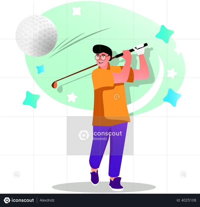 Homem de golfe  Ilustração