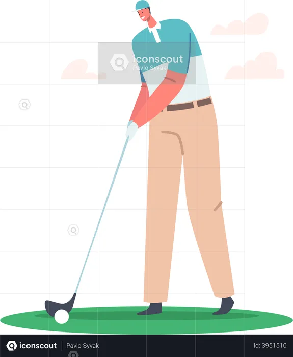 Golfspieler, der Golf spielt  Illustration