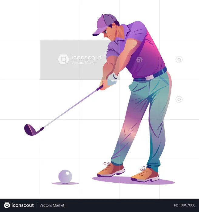 Golfer plant Abschlag  Illustration