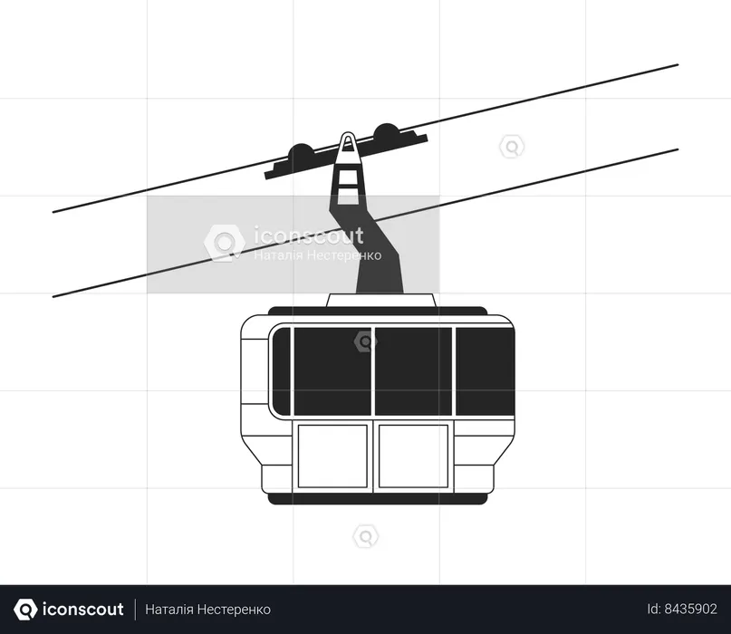 Montar en telecabina  Ilustración