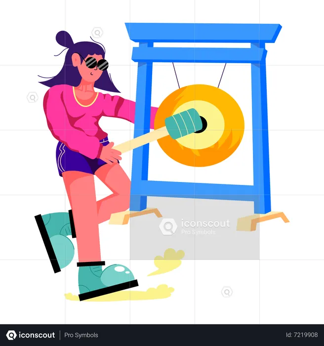 Gong Player  Illustration