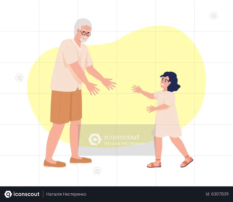 Good relationship with grandfather  Illustration