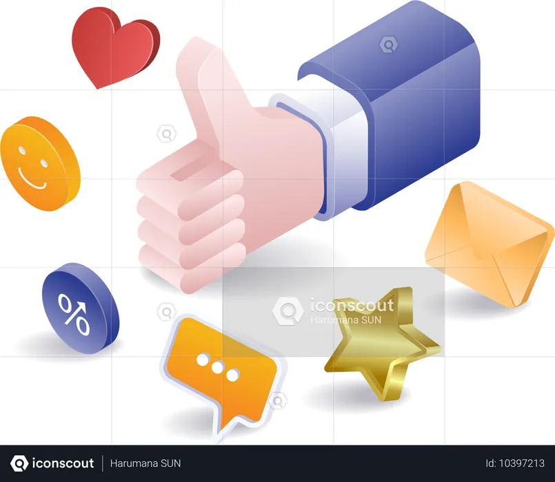 Good reviews of social media content  Illustration