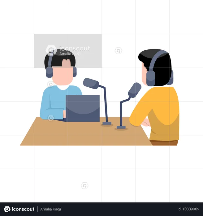 Grabación de podcasts  Ilustración