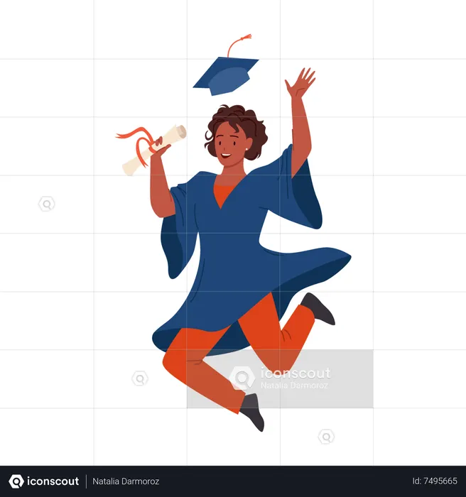 Graduate female student  Illustration