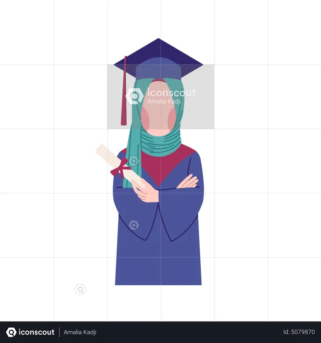 Graduate muslim girl  Illustration