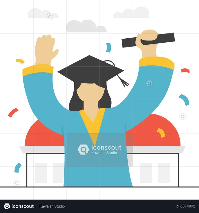 Graduated girl  Illustration