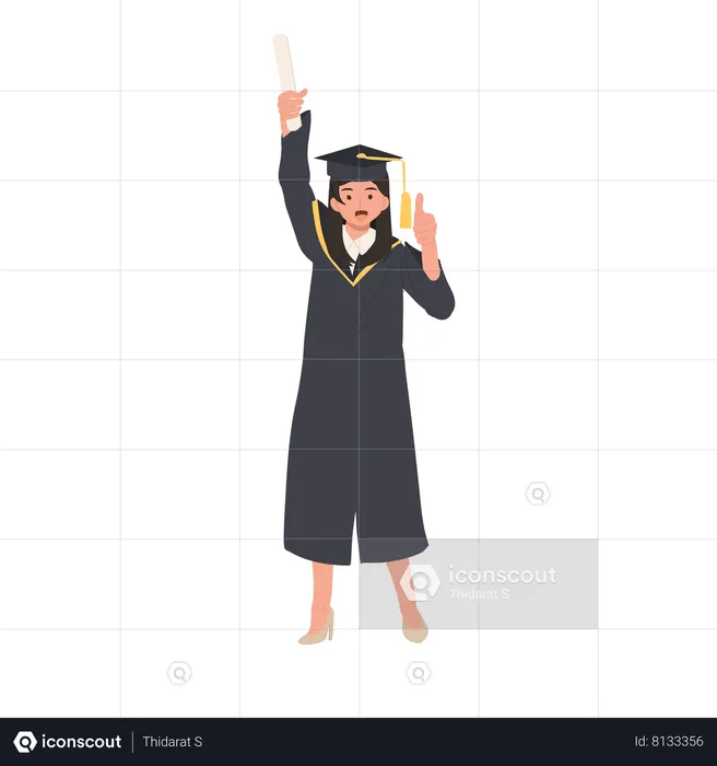 Graduating Student Celebrating Success  Illustration