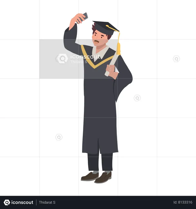 Graduating Student Celebrating Success in Education  Illustration