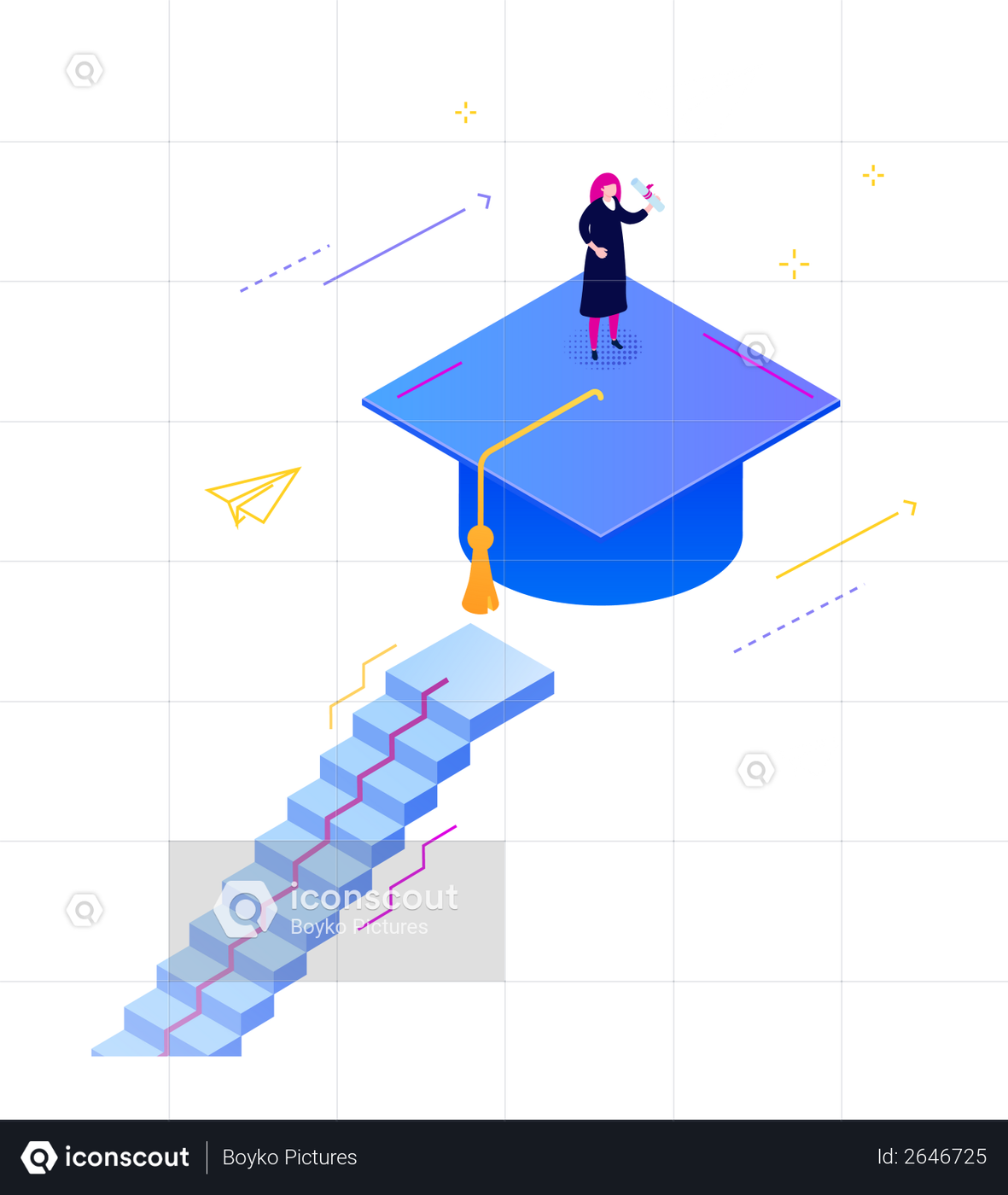 Best Premium Graduation Illustration download in PNG & Vector format