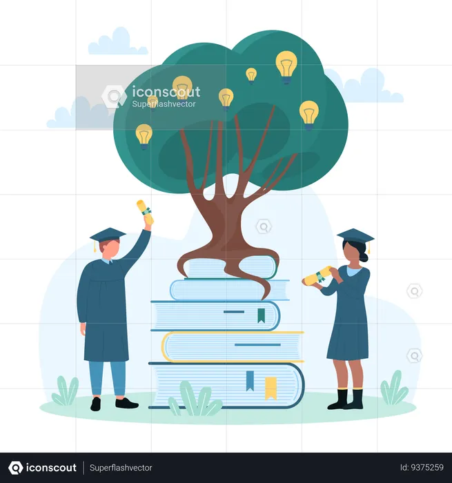 Graduation and knowledge growth  Illustration