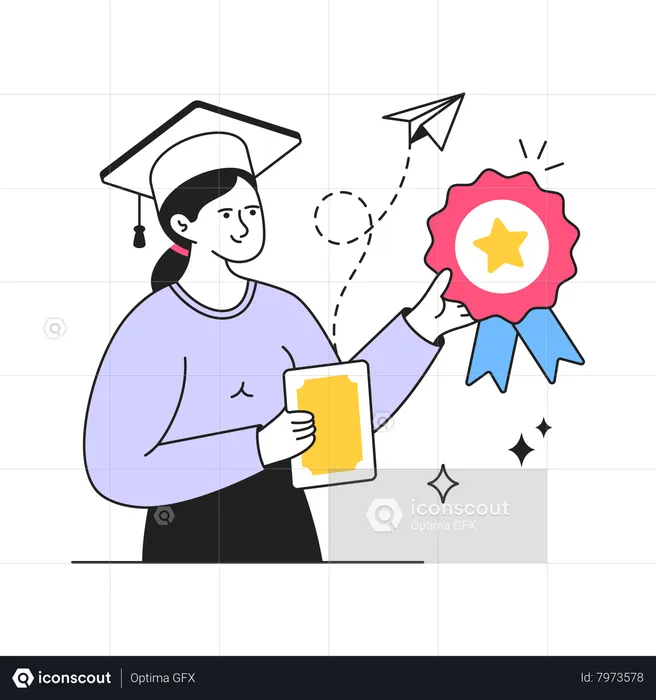 Graduation Degree  Illustration