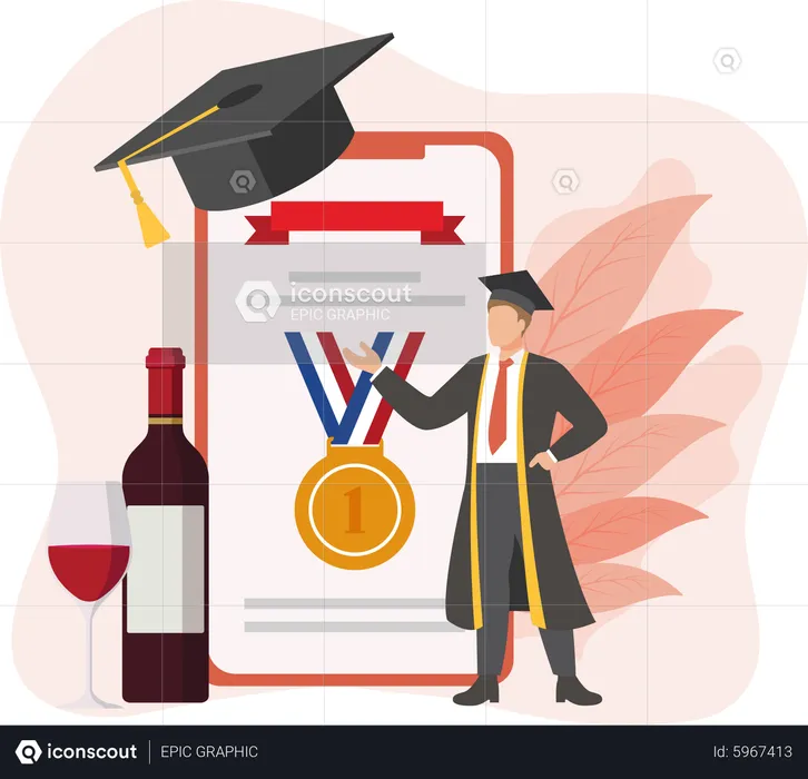 Graduation Flat Design  Illustration