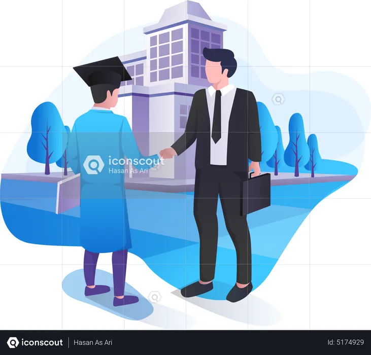 Graduation Handshake  Illustration