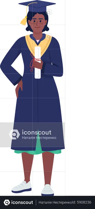 Graduation student girl  Illustration