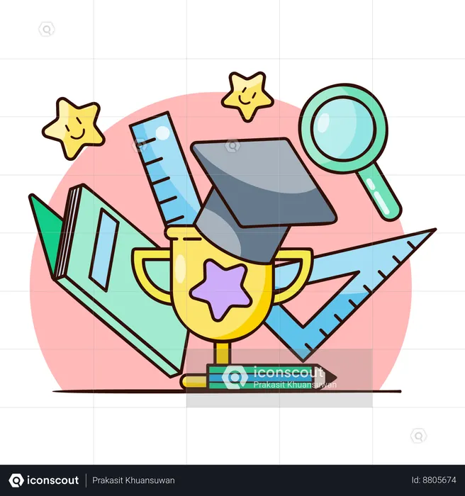 Graduation trophy  Illustration