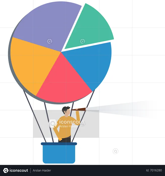 Gráfico circular de negocios  Ilustración