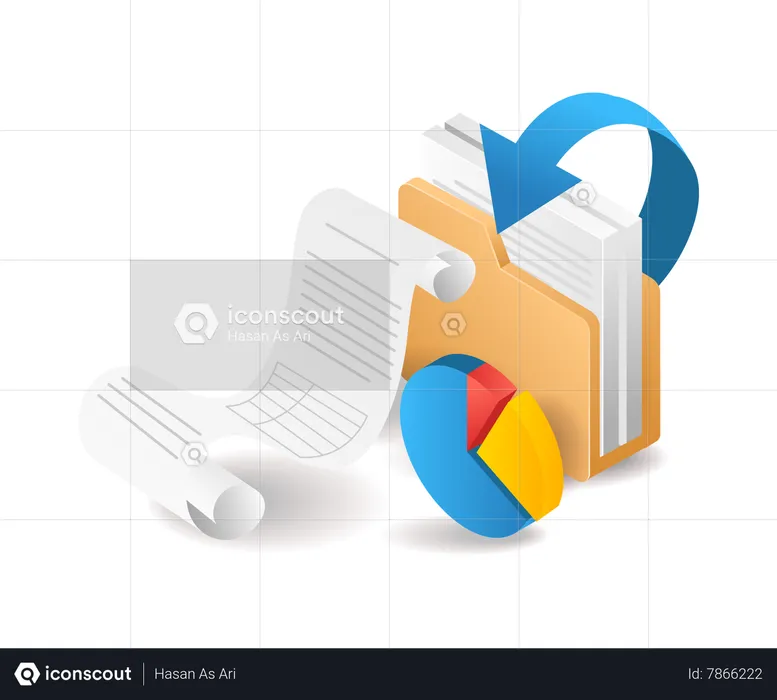 Datos de la carpeta del servidor del rollo de papel del gráfico circular  Ilustración