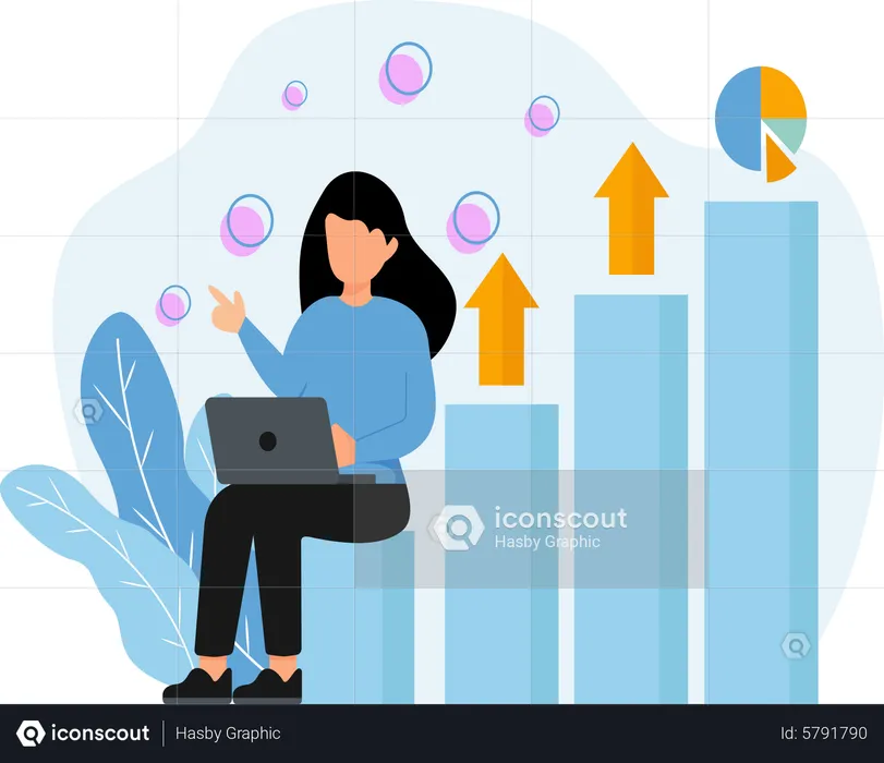 Gráfico de crescimento do investimento  Ilustração