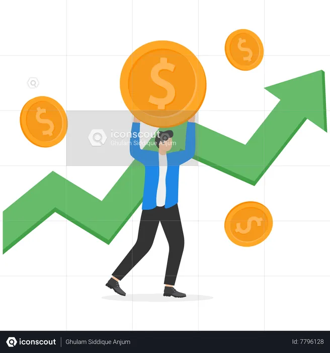 Gráfico de crescimento do investimento  Ilustração