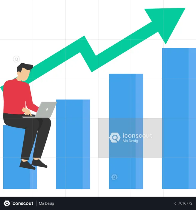 Gráfico de crescimento de negócios  Ilustração