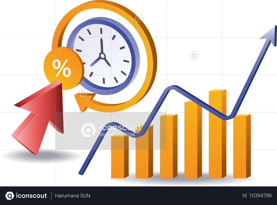 Gráfico de duración del desarrollo empresarial mundial  Ilustración