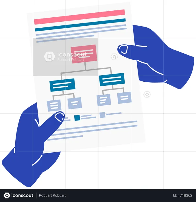 Diagrama de proceso de flujo de trabajo empresarial  Ilustración