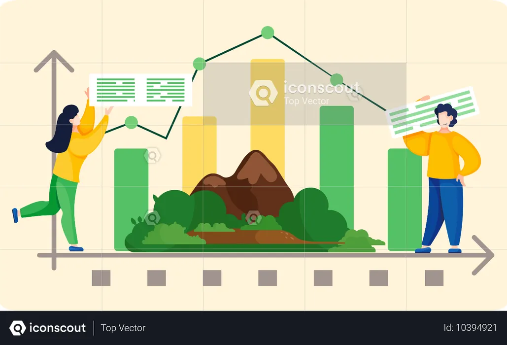 Gráfico del cambio climático  Ilustración