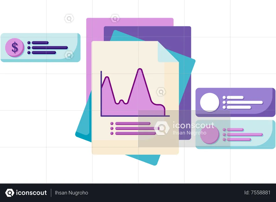 Gráfico financeiro  Ilustração