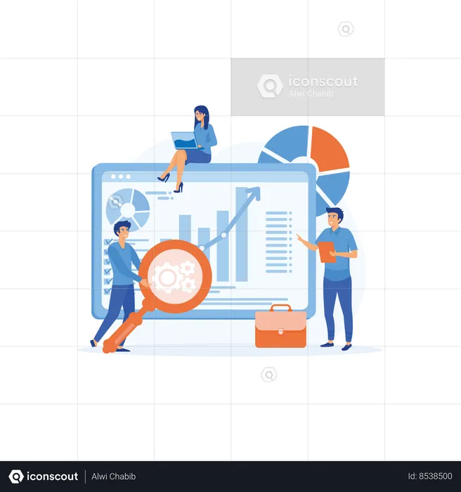 Gráfico de relatório financeiro  Ilustração