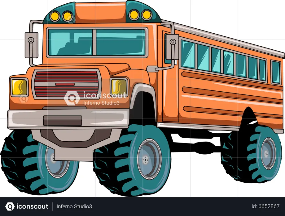 Gros bus scolaire  Illustration