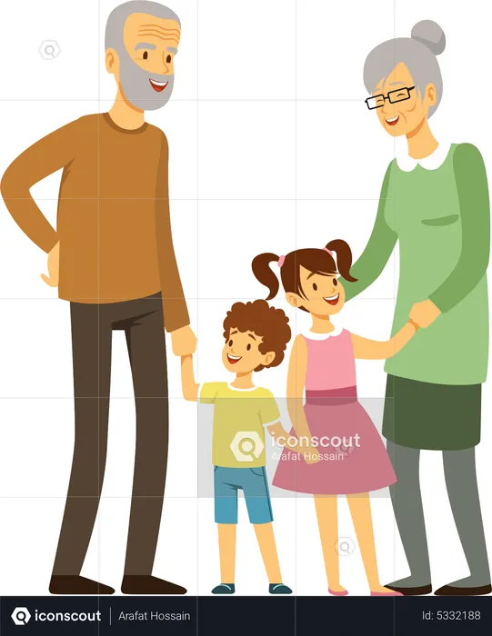 Grandparent with kids  Illustration