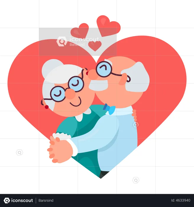 Grandparents celebrating Grandparents Day  Illustration