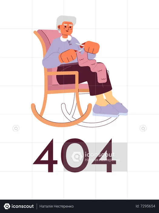 Granny knitting  Illustration