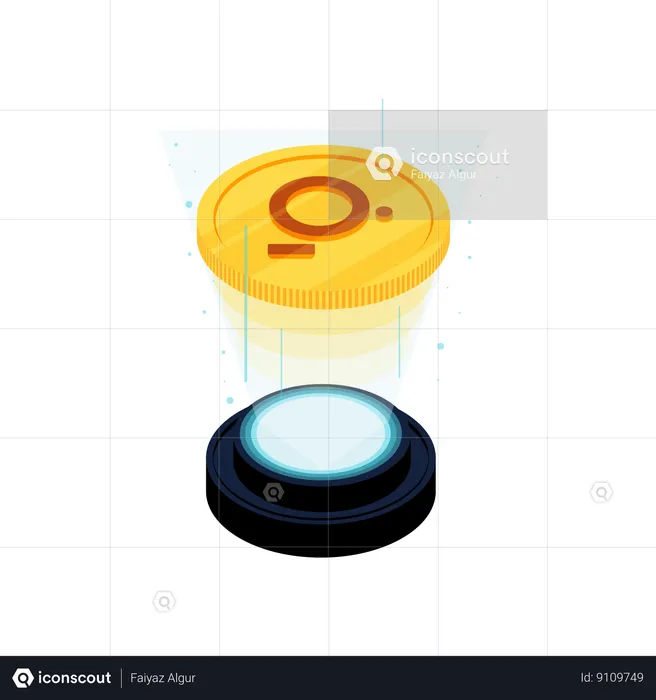 Graph Coin hologram  Illustration
